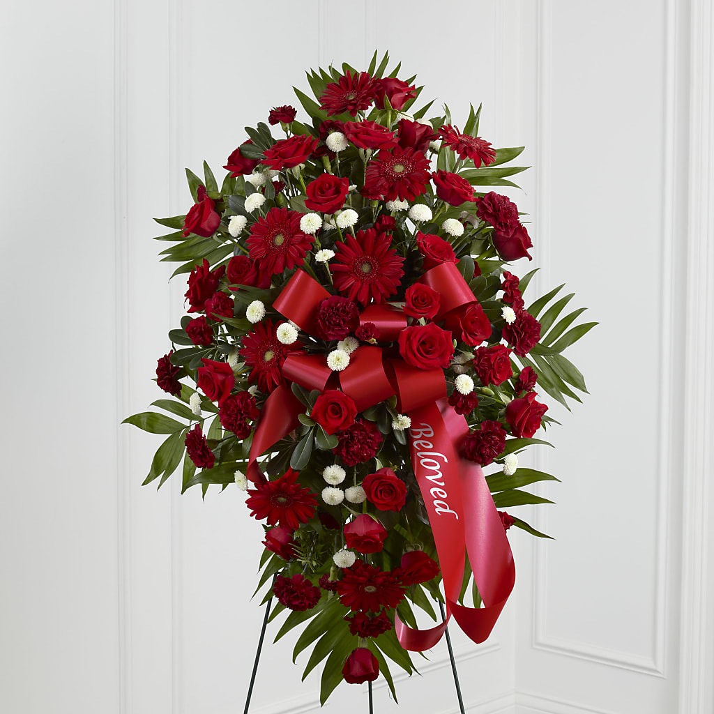 Treasured Memories Standing Spray – Perkins Floral, Greenville MS