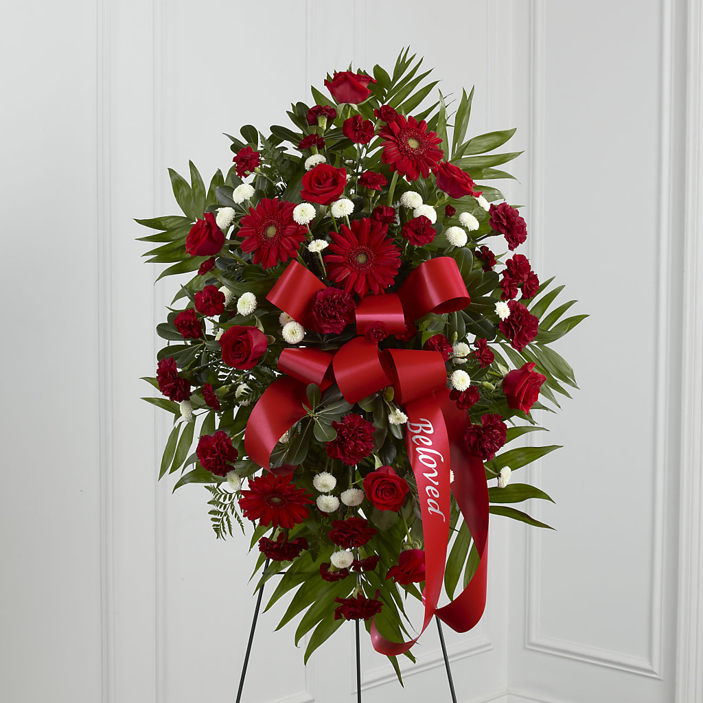Treasured Memories Standing Spray – Perkins Floral, Greenville MS