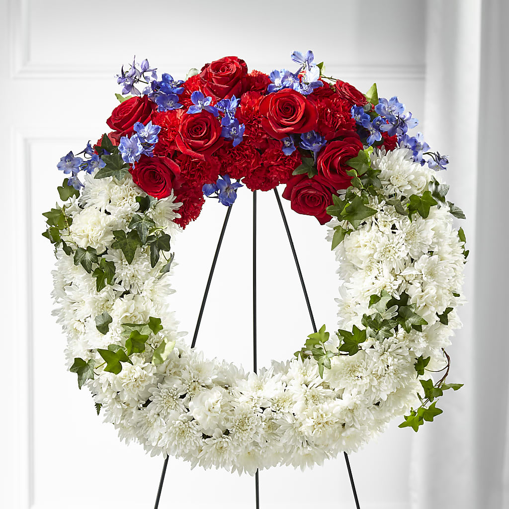 Patriotic Passion Wreath – Perkins Floral, Greenville MS