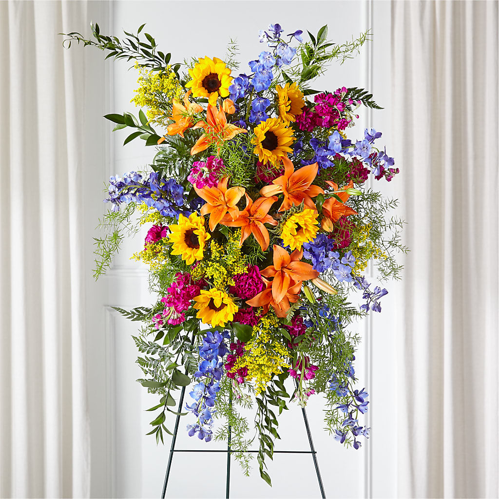 Sunlit Memories Standing Spray (Standard) – Perkins Floral, Greenville MS