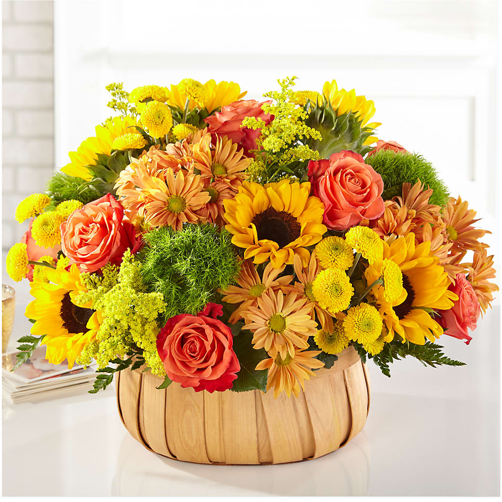 Harvest Sunflower Basket – Perkins Floral, Greenville MS