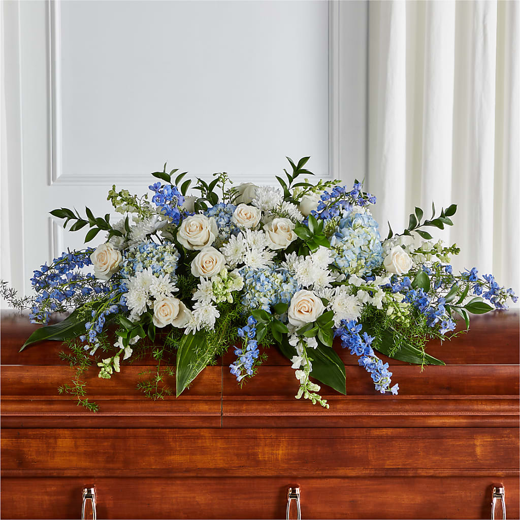 Timeless Essence Casket Spray – Perkins Floral, Greenville MS