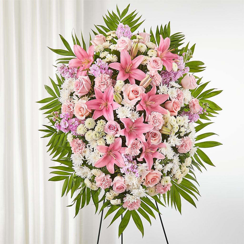 Offering Solace Standing Spray – Perkins Floral, Greenville MS