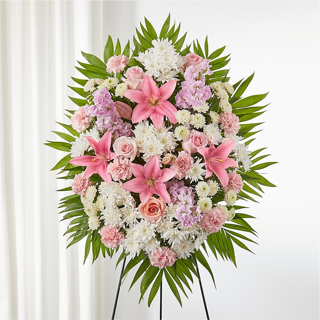 Offering Solace Standing Spray – Perkins Floral, Greenville MS