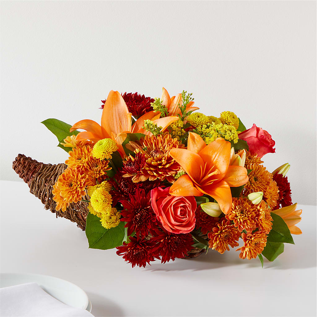 Bouquet of Blessings Cornucopia – Perkins Floral, Greenville MS
