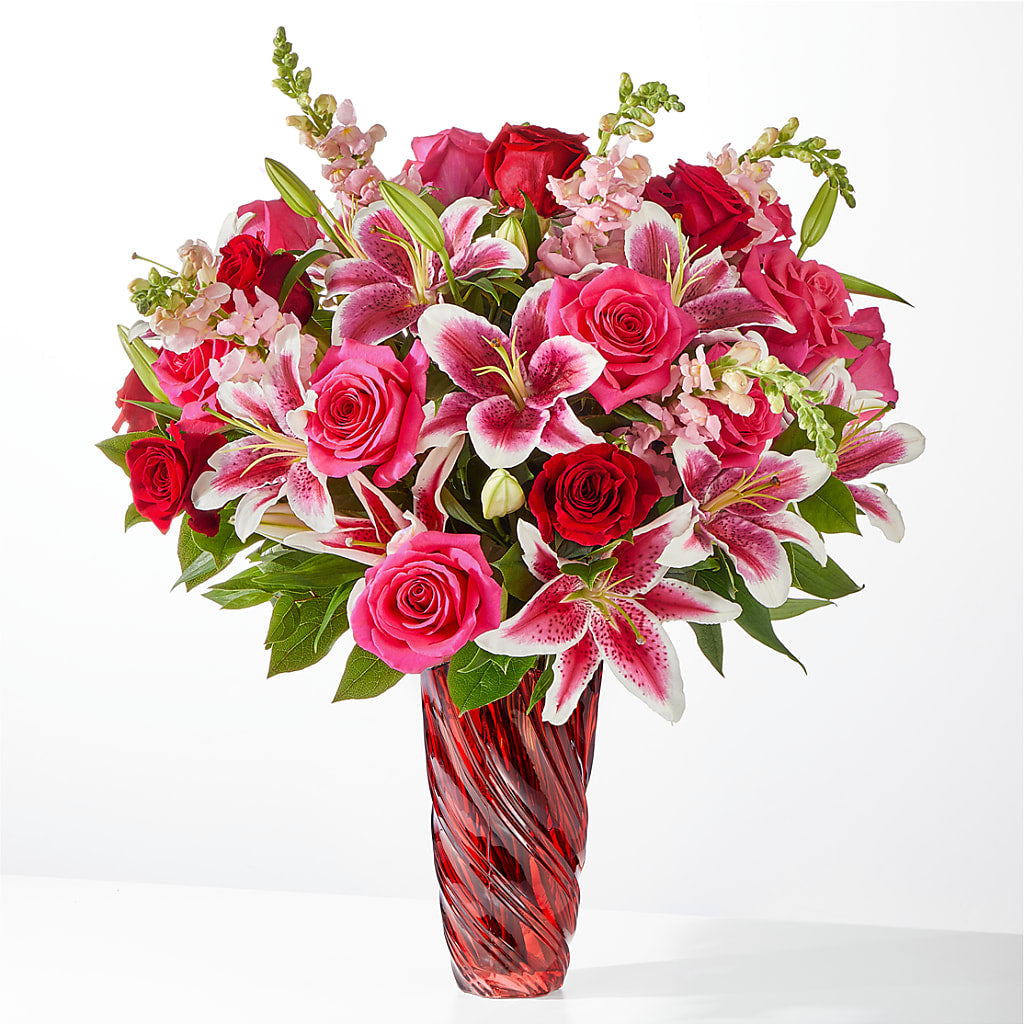 Always You Bouquet with Luxe Swirl Vase – Perkins Floral, Greenville MS