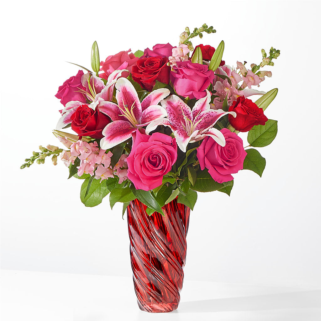 Always You Bouquet with Luxe Swirl Vase – Perkins Floral, Greenville MS