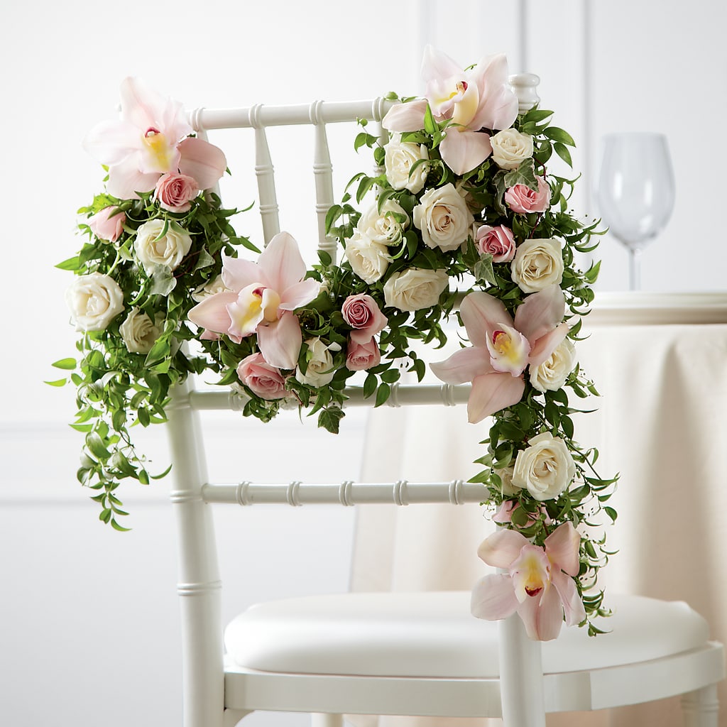 Orchid Rose Chair Décor – Perkins Floral, Greenville MS