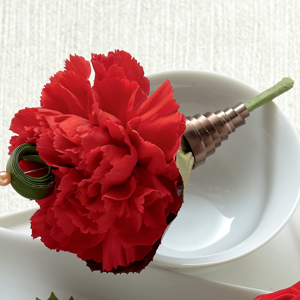 Red Carnation Boutonniere – Perkins Floral, Greenville MS