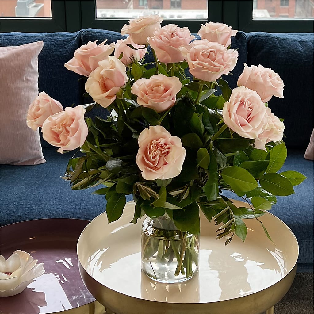Long Stem Pink Rose Bouquet –  Perkins Floral, Greenville MS