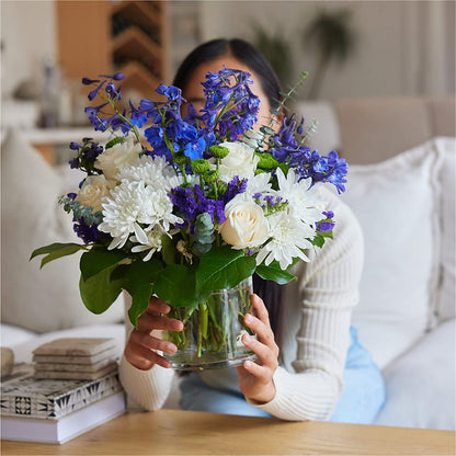 Cerulean Waves Bouquet –  Perkins Floral, Greenville MS