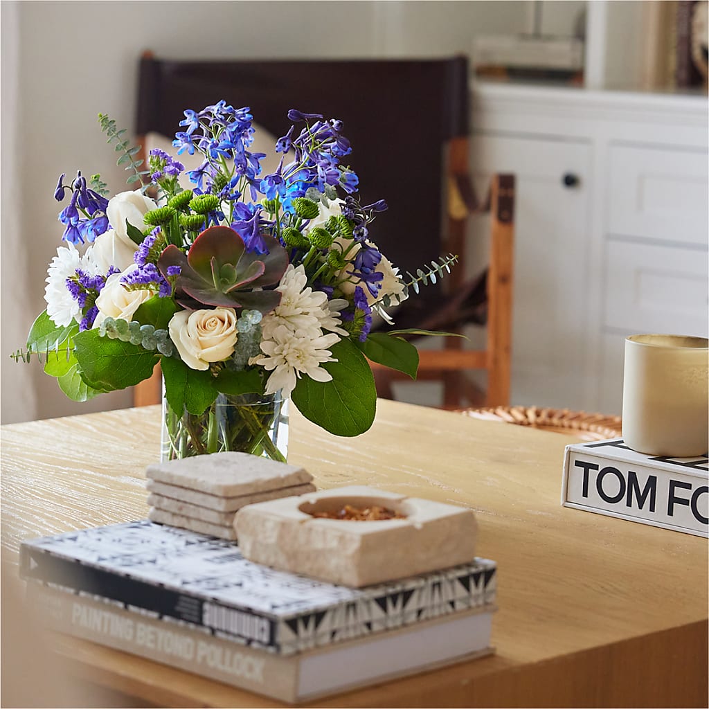 Cerulean Waves Bouquet –  Perkins Floral, Greenville MS