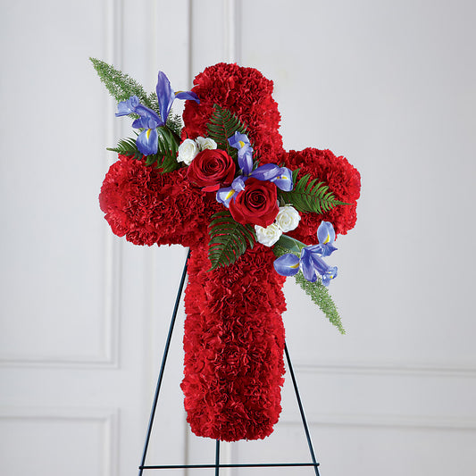 Faithful Hero Floral Cross –  Perkins Floral, Greenville MS