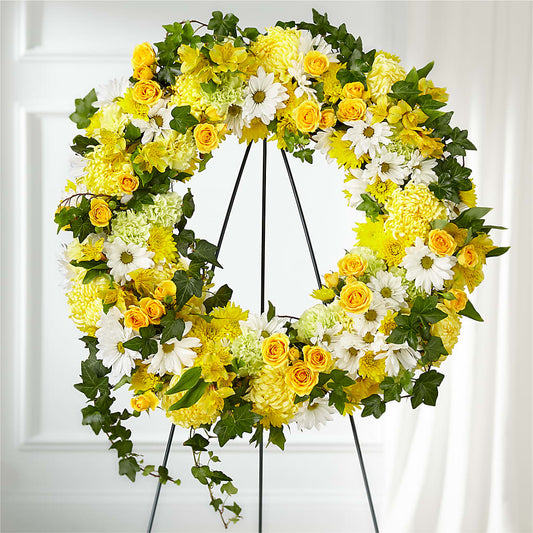 Golden Remembrance Wreath –  Perkins Floral, Greenville MS