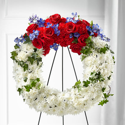 Patriotic Passion Wreath –  Perkins Floral, Greenville MS