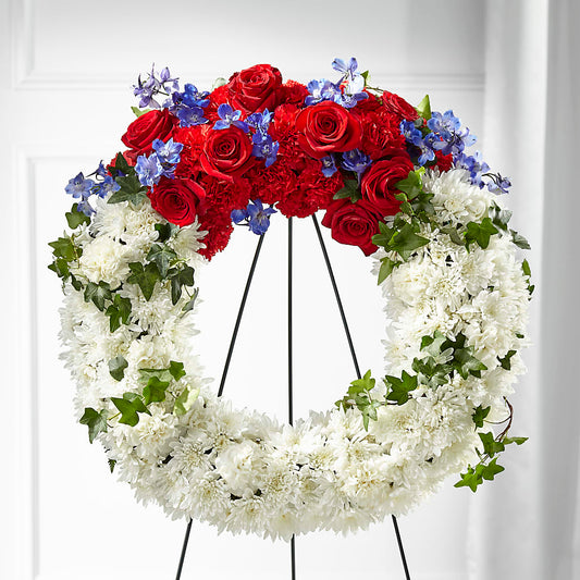 Patriotic Passion Wreath –  Perkins Floral, Greenville MS