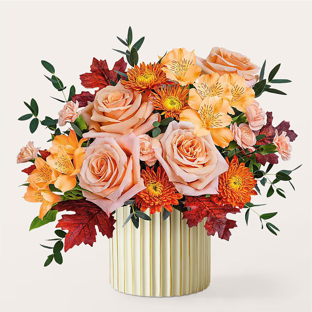 Spiced Latte Bouquet with Ivory Vase –  Perkins Floral, Greenville MS