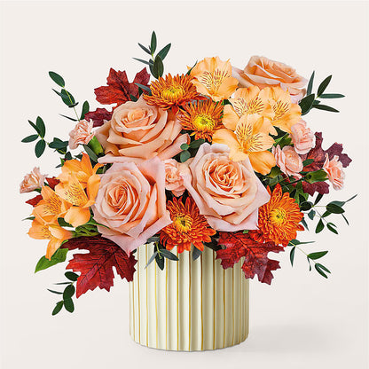 Spiced Latte Bouquet with Ivory Vase –  Perkins Floral, Greenville MS
