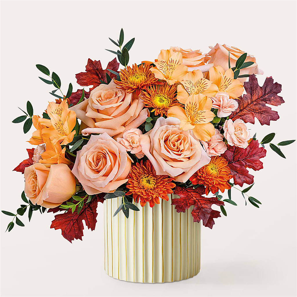 Spiced Latte Bouquet with Ivory Vase –  Perkins Floral, Greenville MS