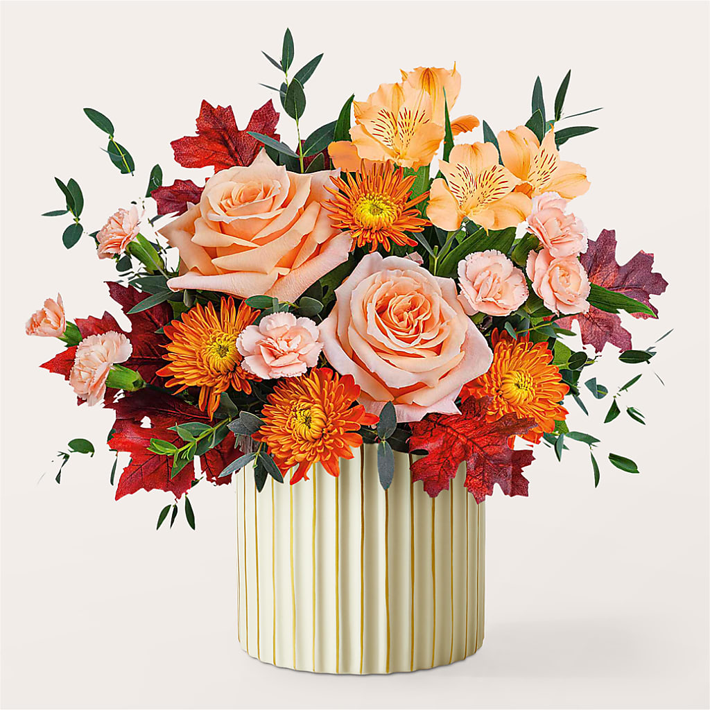 Spiced Latte Bouquet with Ivory Vase –  Perkins Floral, Greenville MS