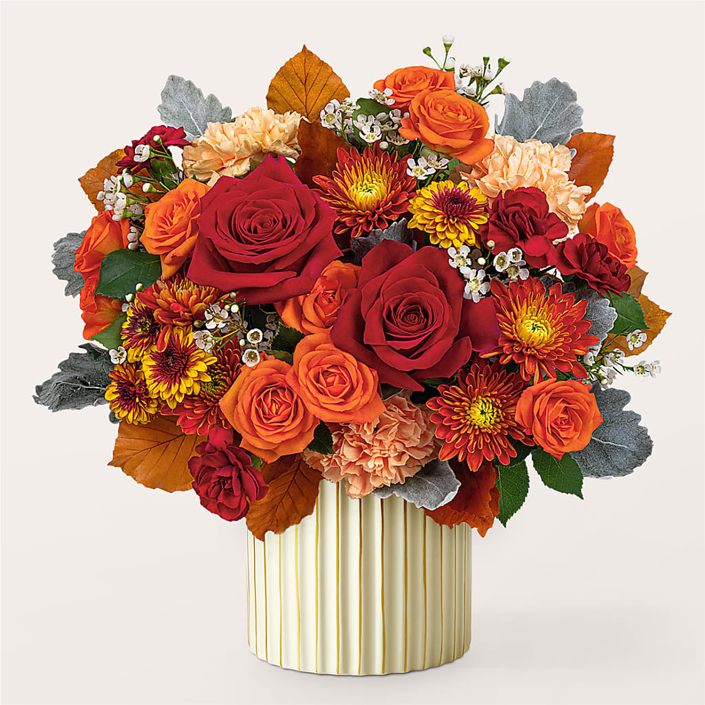 Merlot Bouquet with Ivory Vase –  Perkins Floral, Greenville MS