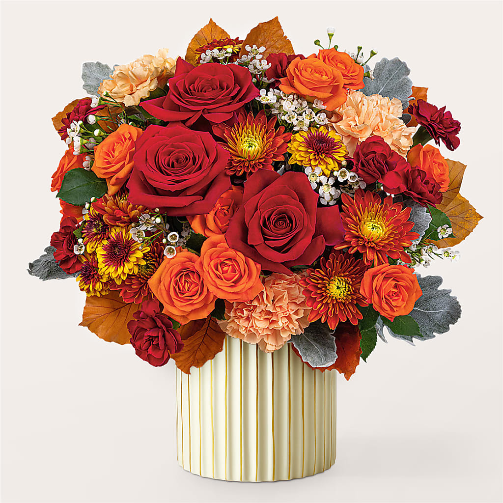 Merlot Bouquet with Ivory Vase –  Perkins Floral, Greenville MS