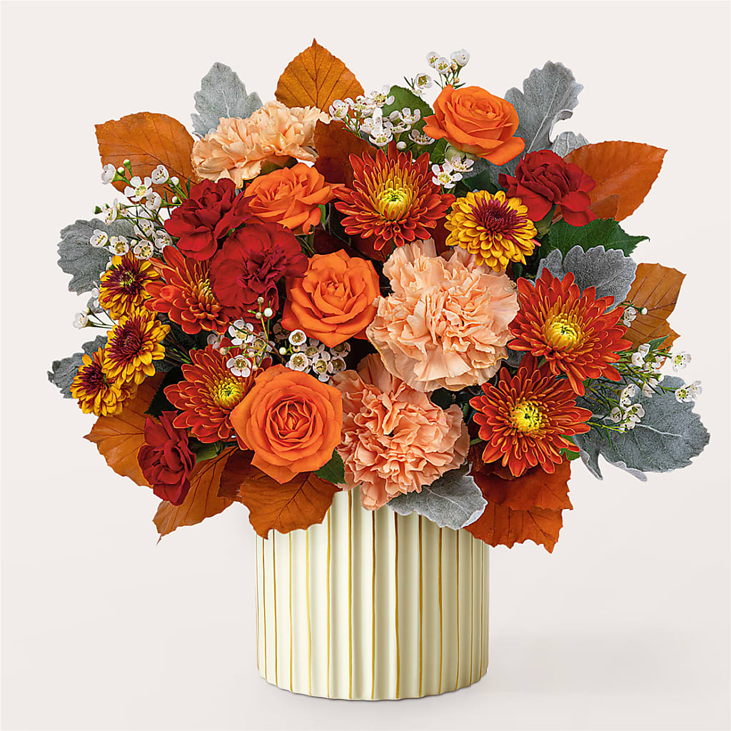 Merlot Bouquet with Ivory Vase –  Perkins Floral, Greenville MS