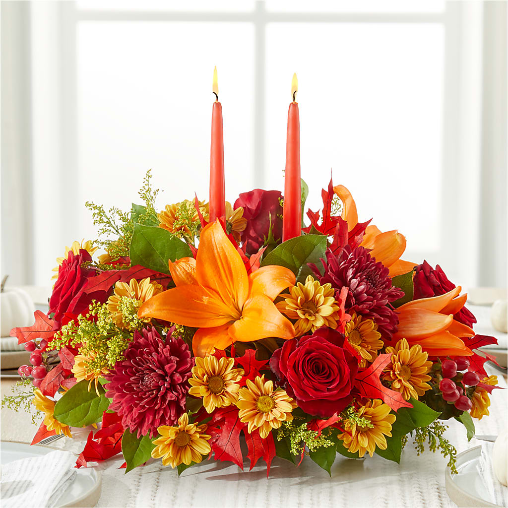 Autumn's Embrace Centerpiece –  Perkins Floral, Greenville MS