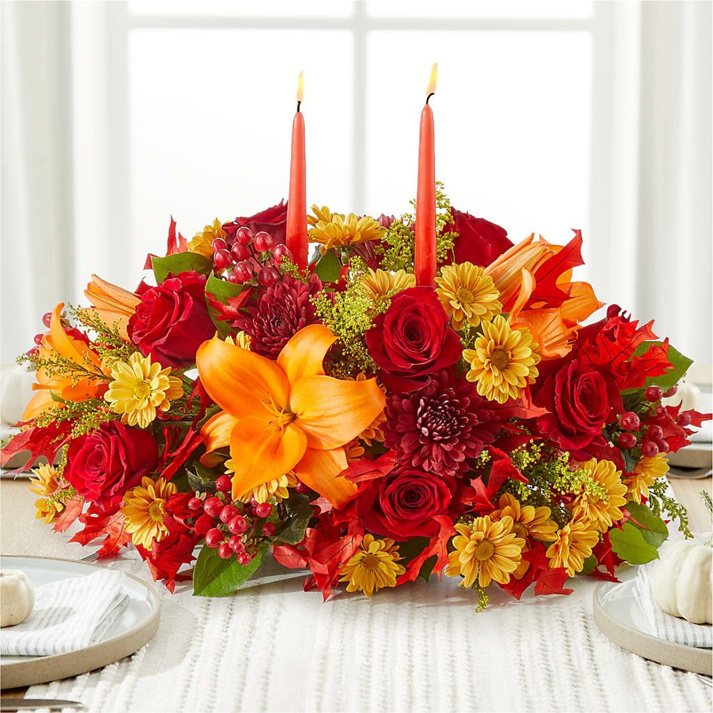 Autumn's Embrace Centerpiece –  Perkins Floral, Greenville MS