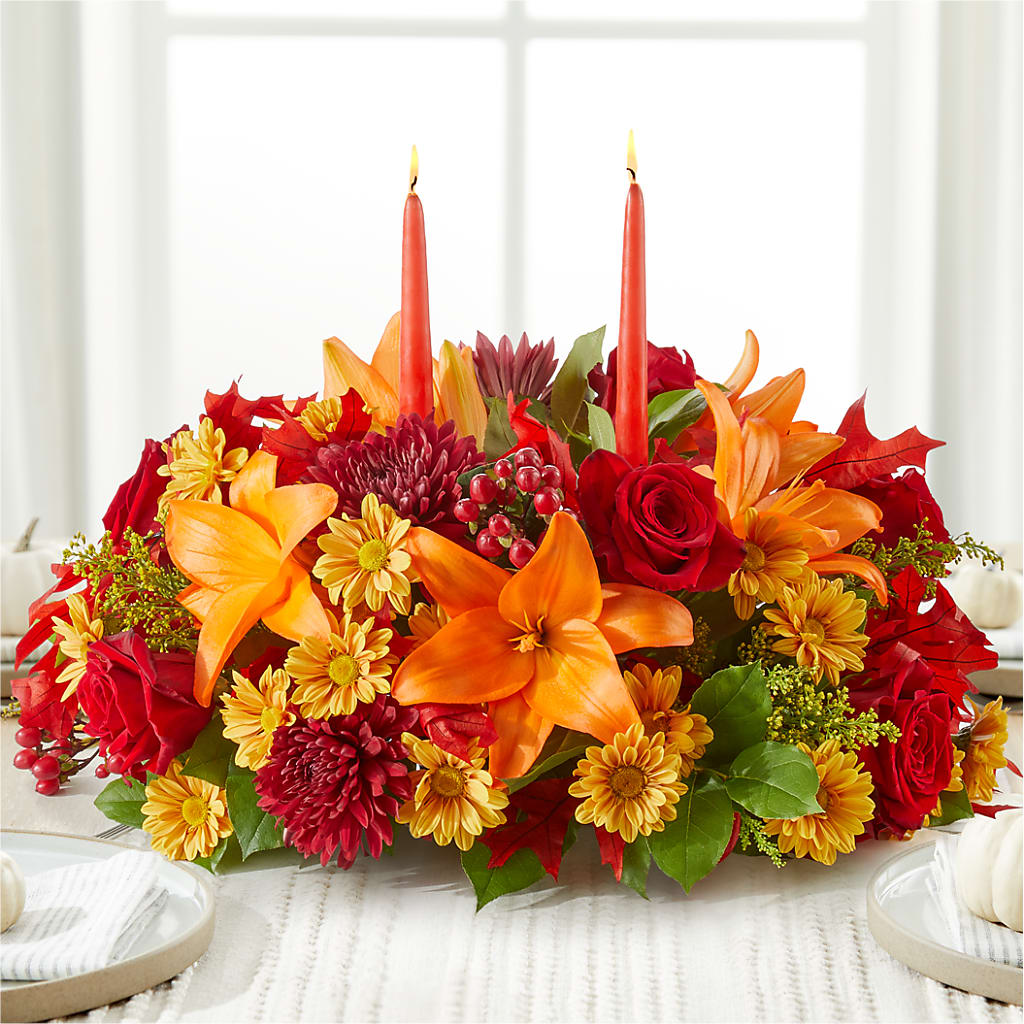 Autumn's Embrace Centerpiece –  Perkins Floral, Greenville MS
