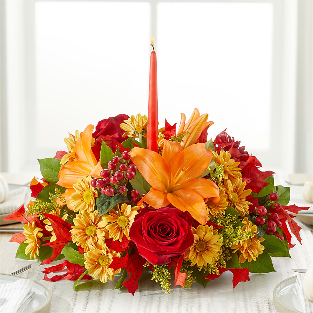 Autumn's Embrace Centerpiece –  Perkins Floral, Greenville MS