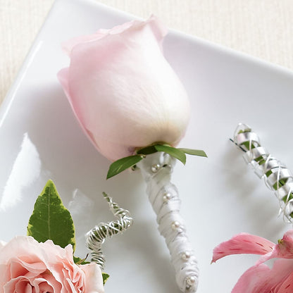 Pink Rose Boutonniere –  Perkins Floral, Greenville MS